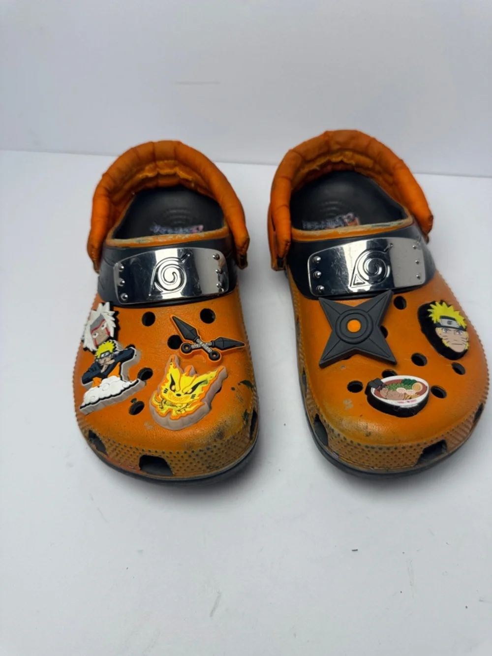 CROCS x NARUTO Classic Kids Orange Character Slip-On Clog Summer Beater Shoes J2